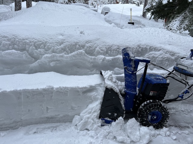 Snow is deeper than the snow blower again on Jan 14th