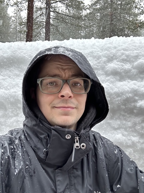 James, delighted to shovel more snow