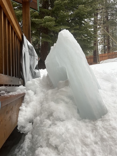 Just a little ice block that fell off the roof