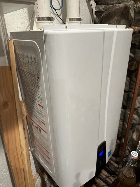 We got a brand new tankless water heater!