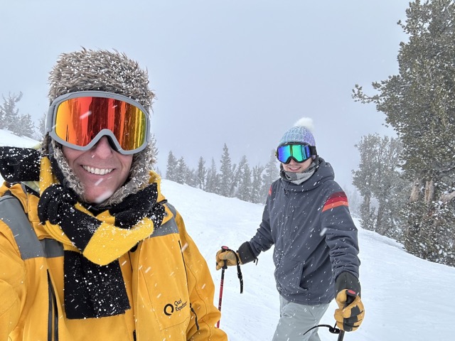 Myke and James skiing at Heavenly
