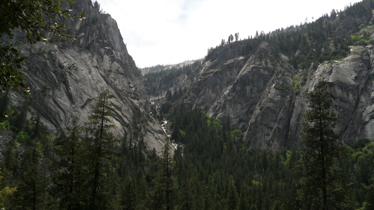 Water running through mountains