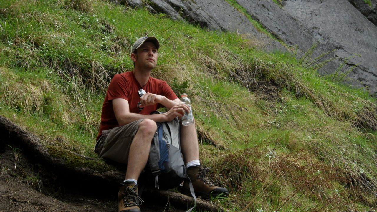 Eric, admiring the waterfall