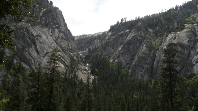 Water running through mountains